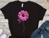 Breast Cancer Tshirt, Breast Cancer Gift, Cancer Awareness Family T-shirt, Pink Flower Survivor Pretty Gift, Cancer Warrior Pink Ribbon Tee
