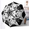 Cats Mandala Themed Eight Rib Automatic Folding Umbrella Is Suitable for Both Men and Women, Making It A Perfect Christmas and Valentine's D