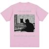 I Do Not Think Therefore I Do Not Am T Shirts Funny Black Cat Meme 90s Vintage Style T-shirts Men Women Oversized Cotton T-shirt