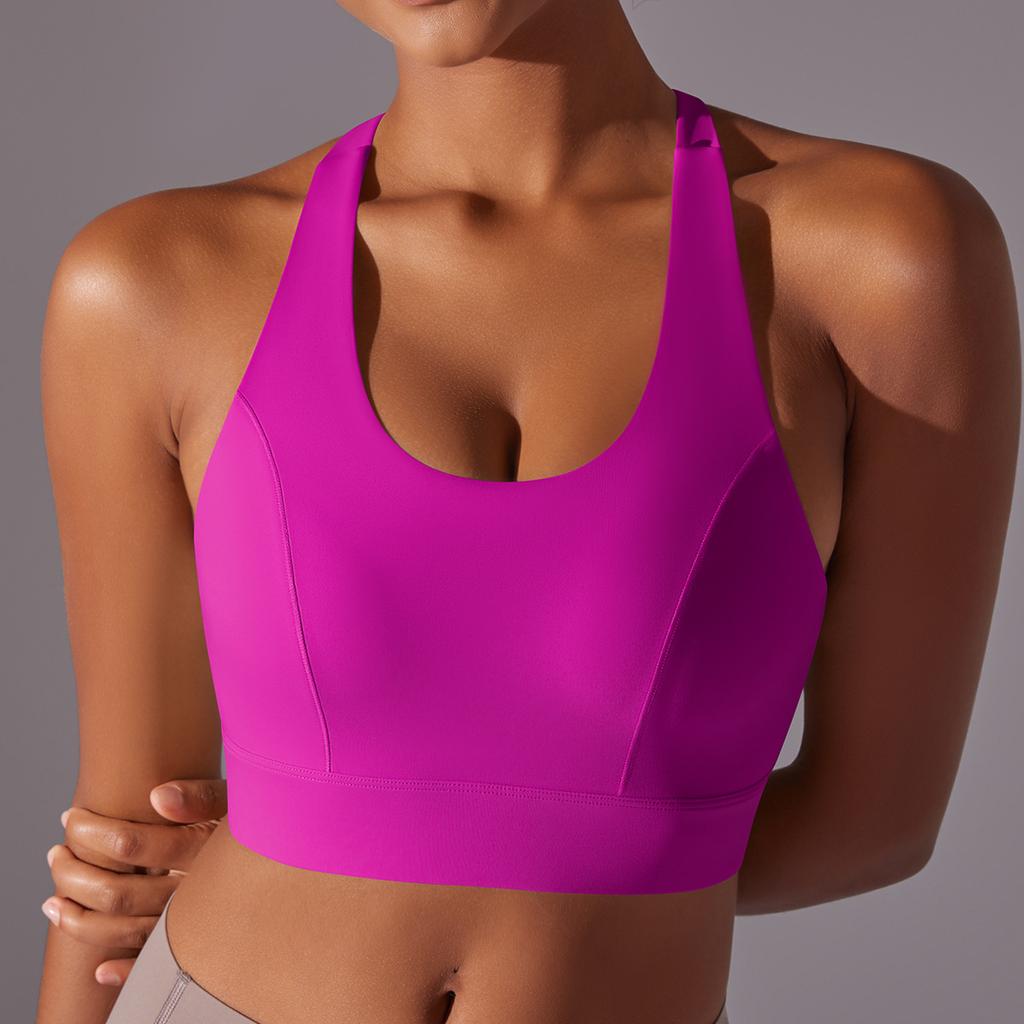 High Strength Sports Bra With Integrated Chest Cushion, Seamless Back Buckle, Yoga Vest, Shock-absorbing And Gathering, Beautiful Back Yoga Bra