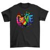 Pride_73 Rainbow Heart T-Shirt Mens Womens Tees Top - Spread Love with Style! 100% Cotton, Funny Desi