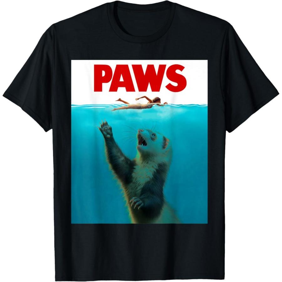 Paws Ferret Shark Parody Funny Ferret Owner Ferret Lovers T-Shirt S