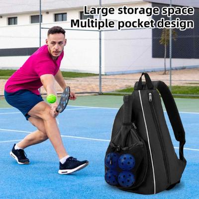 Pickleball Backpack for Men Women Adjustable Crossbody Sling Pickleball Paddle Bag with Water