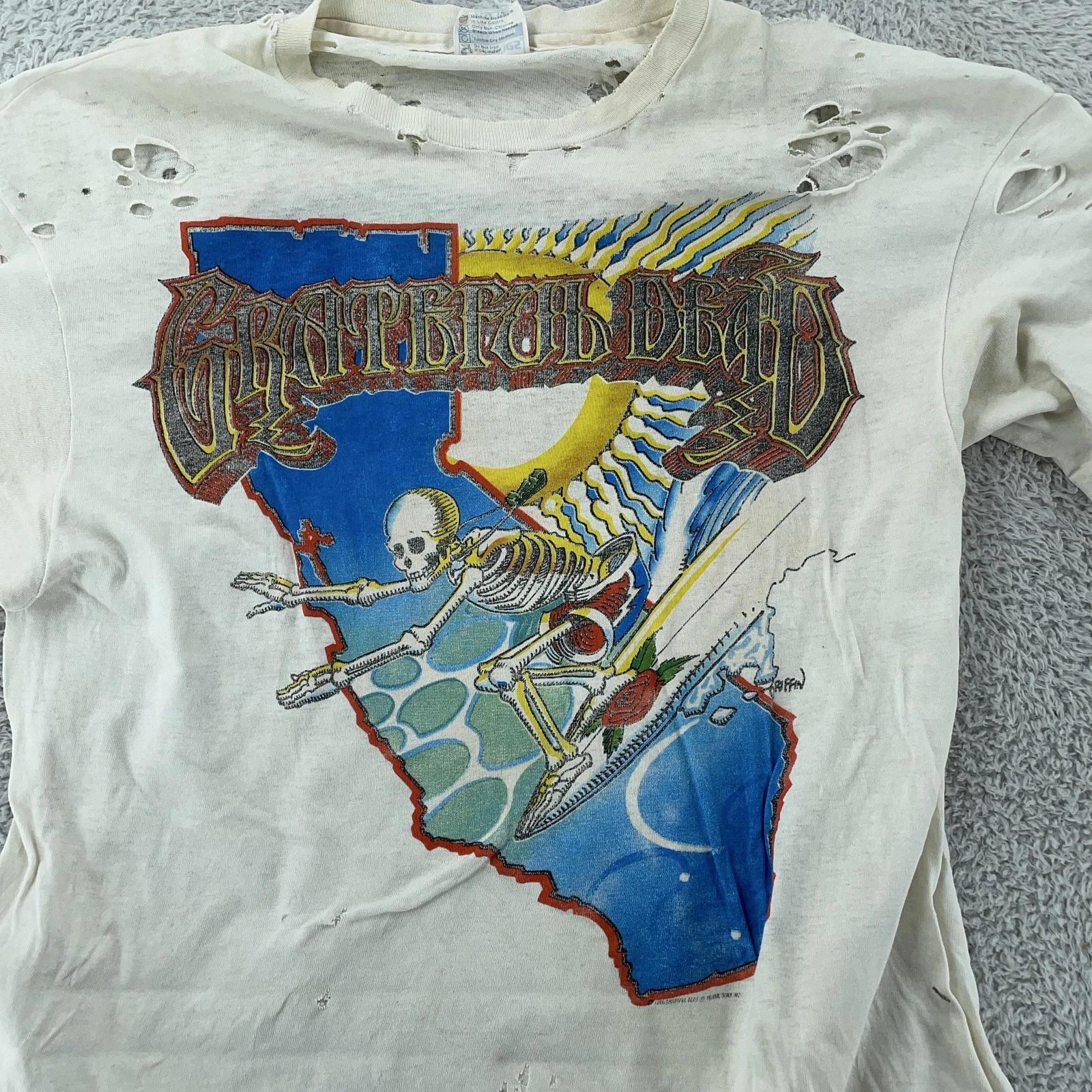 TRASHED DISTRESSED Vintage Grateful Dead T-Shirt S/M 1986 Rock Concert Tour 80s 2XL
