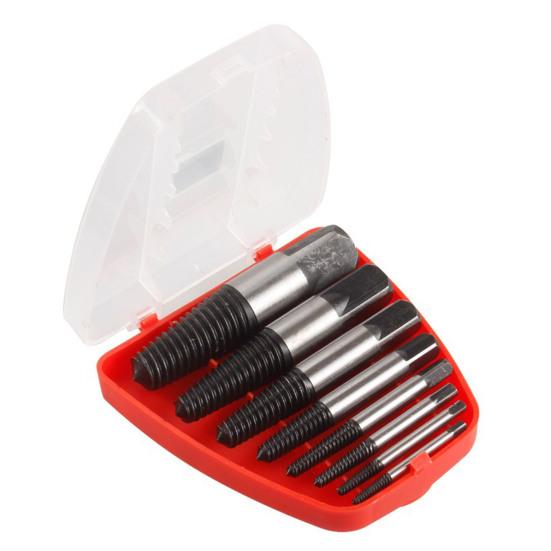 6/8 stk. Skrueuttrekker for ødelagte skruer Høy hardhet Karbonstål Skadet mutterfjerner med oppbevaringsboks Hjemmebruk