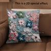 2D Floral Embroidered Pattern Decorative Cushion Covers Pattern Cushion Cover Suitable For Sofa Bedroom Car Pillow Cover