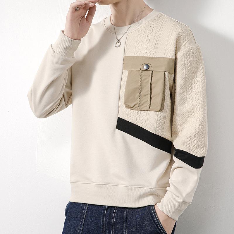 

Мужская тонкая толстовка, мужская, весна и осень, новая свободная внутренняя футболка с длинными рукавами, повседневная нижняя часть рубашки, топы для подростков 4XL