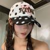 Polka Dot Embroidery Baseball Cap Children Spring and Summer Wide Brim Show Face Small Outdoor New Sunshade Cap