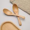 Japanese Korean Style Beech Wood Large Curved Spoon, 16cm x 4cm