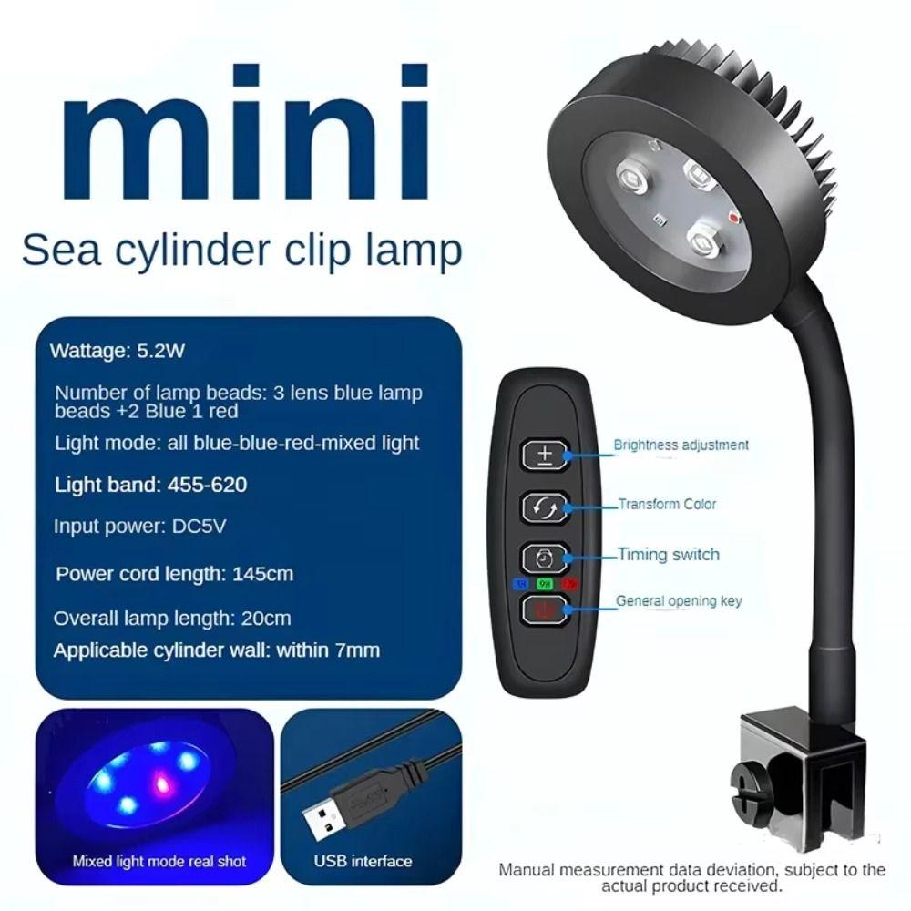 3 Color Modes Fish Tank Clip Lamp Adjustable Focus Spotlight  South American Fish Tank