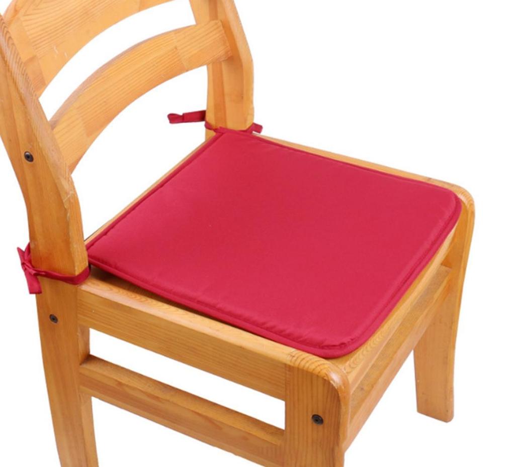 Thin Chair Cushion Sponge Chair Pads with Ties Nonslip Rubber Back
