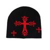 Knitted Hat For Men Women With Cross Pattern And Acrylic Material For Streetwear Style