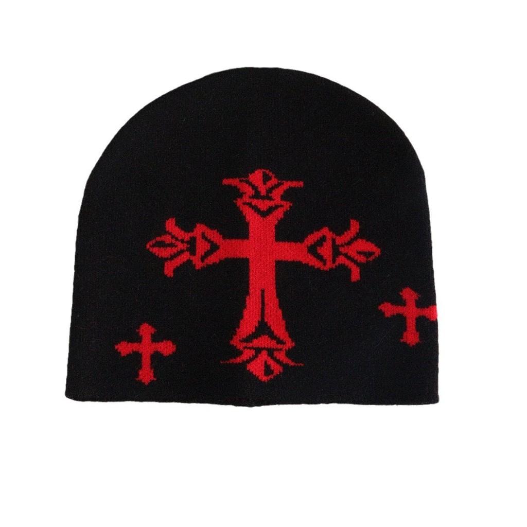Knitted Hat For Men Women With Cross Pattern And Acrylic Material For Streetwear Style