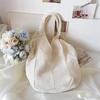 Yogodlns Casual Hollow Women Shoulder Bag Solid Color Large Capacity Summer Woven Beach Bag Foldable Handmade Crochet Tote Bag