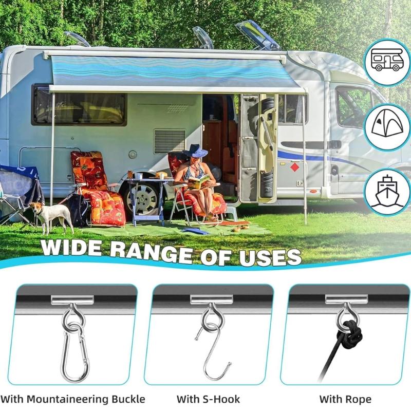 12pack Multipurpose Awnings Rail End Caps Heavy Type Stainless Steel Camping Tent Mounting Hardware