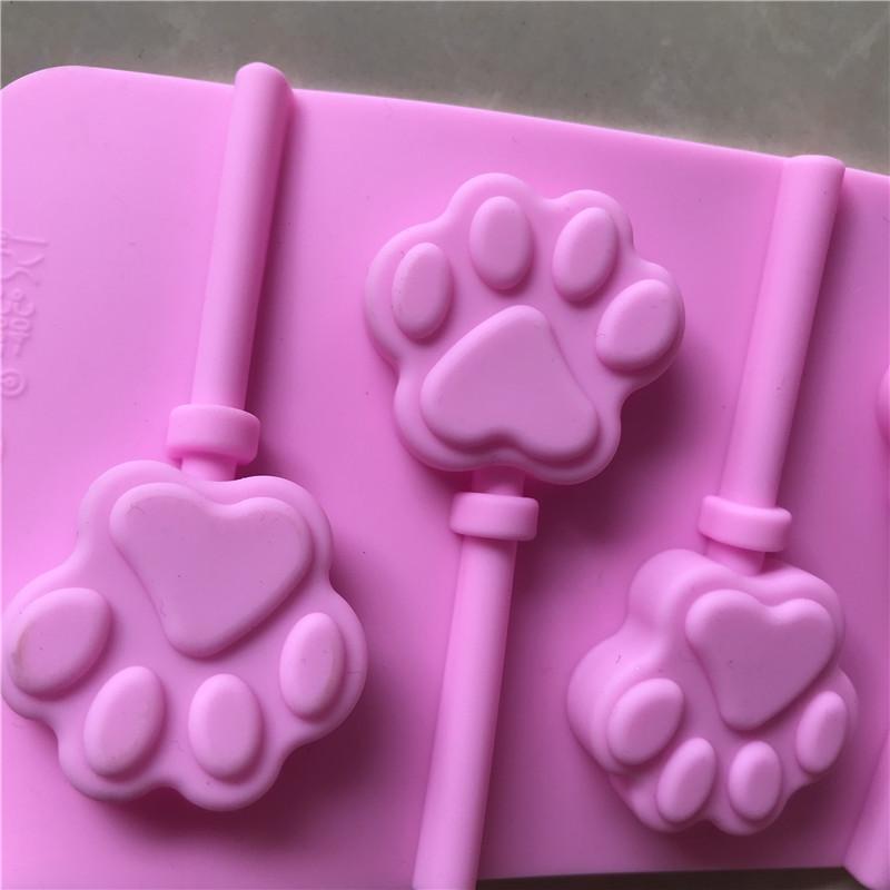 6 Grid cat claw silicone ice cream mold lollipop mold baking mold cartoon cute and durable