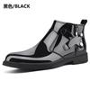 Fashion Winter Plush Ankle Boot Business Mirror Leather Chelsea Men's Boots Genuine Leather Wedding High Top Leather Shoes Cowboy Boots