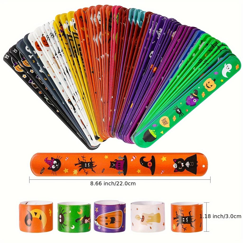 24 STK Halloween Festgaver Slap Armbånd Leker Gaver Halloween Armbånd Slap Armbånd