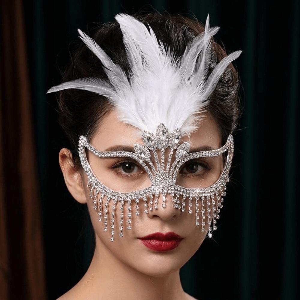 Creative Rhinestone Mask High-End Sparkle Masquerade Mask Half-Face Mask Carnival Parties