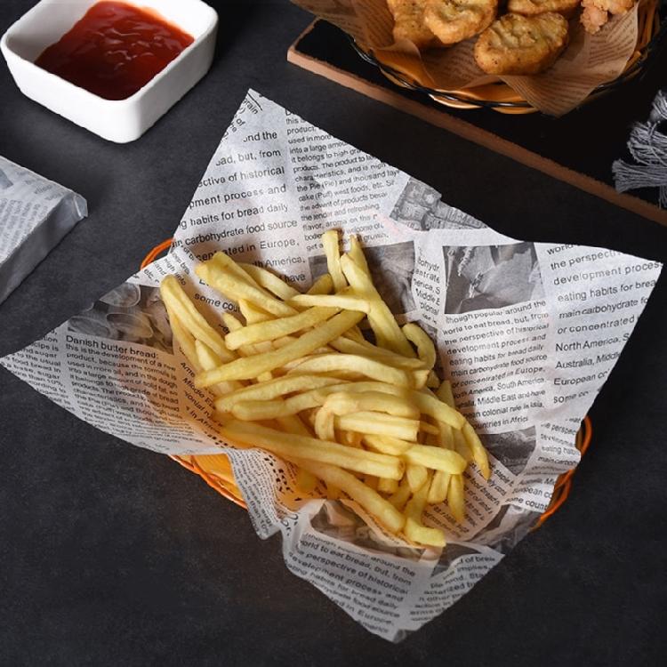 100Pcs Wrapping Paper Bread Sandwich Burger-Fish Chip Fries Food Oil Proof Paper