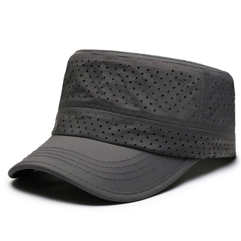 

Summer Breathable Quick-Drying Flat Cap for Unisex Outdoor Sunscreen Sunshade Cap Adjustable Cap темно-серого
