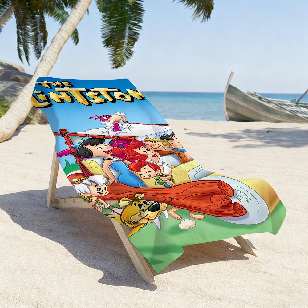 Fun The F-Flints-tones-S Cartoon Towel Soft Pool Gift For Travel Gym Shower Camping Quick Dry Sports Large Beach Towels