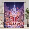 Christmas Santa Claus Tree Pattern Printed Curtains Decorations Home Room Set Of 2 Made Polyester Elegant
