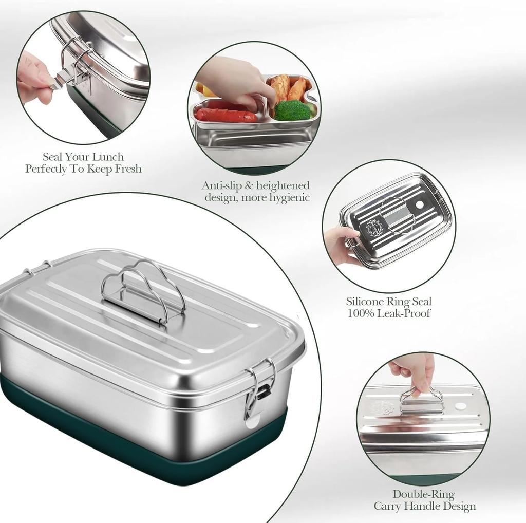 Packed bento lunch box adults, Camping lunchbox Food taper tupper airtight meal prep Side dish Sealed container Packed lunch