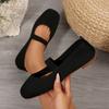 Women's New Knitted Mesh Breathable Flat Shallow Single Shoes Women's Lightweight Fashion Flying Knit Lazy Feet
