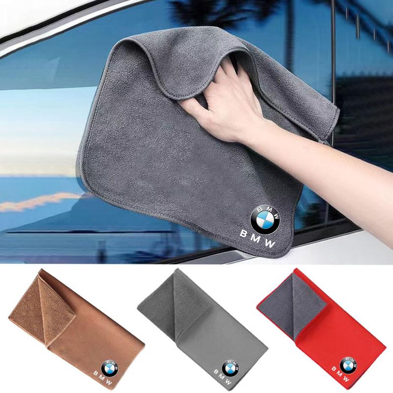 Car Washing Towel Suede Coral Double-sided Car Cleaning Cloth Sticker For BMW M e46 e90 e60 f30 f10 e39 e36 g20 g30 Accessories mkhr65