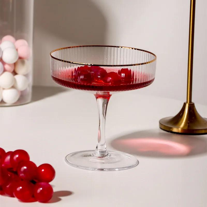 Vertical Ice Cream Dessert Glass Crystal Glass Tall Cocktail Platter Martini Tall Glass Bar and Gift Dropshipping