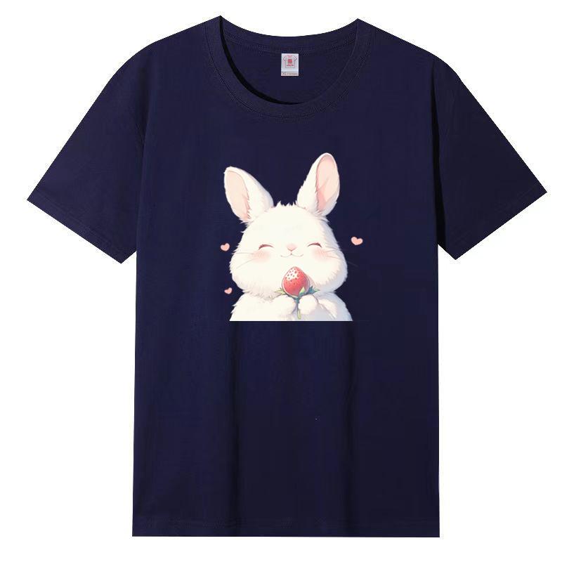 Fun Cat Print Short-sleeved T-shirt Women Summer New Loose Cotton Top Bottoming Shirt