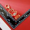 Goat Zodiac Sheep Keychain Durable Metal With Rhinestones Chinese Lucky Charm Pendant For Car