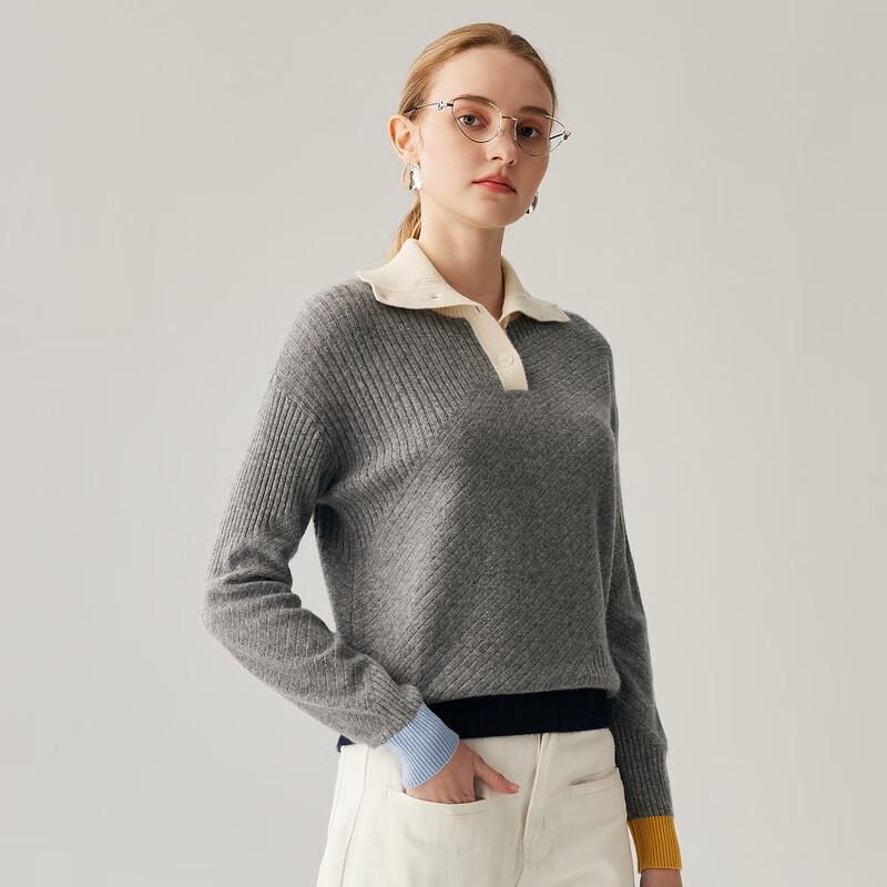 Zhaojun Women's Irregular Twill Knit Cashmere Sweater