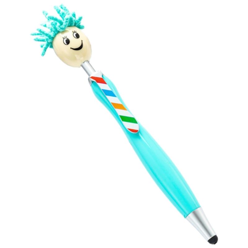 10Pieces Retractable Ballpoint Pen, 2-in-1 Touching Screen Ballpoint Pen Write Smoothly for Office School светло-синий