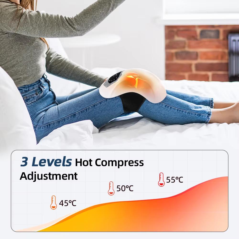 Wireless Knee Joint Massager With Airbag Compression Cycle Massager With Infrared Heating And Vibration For Relieve Knee Joint