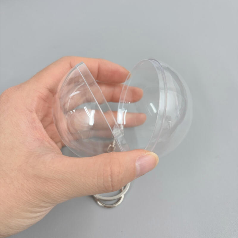 Transparent Circular Capsule Keyring Capsule Keyring Making DIY Accessories 6cm