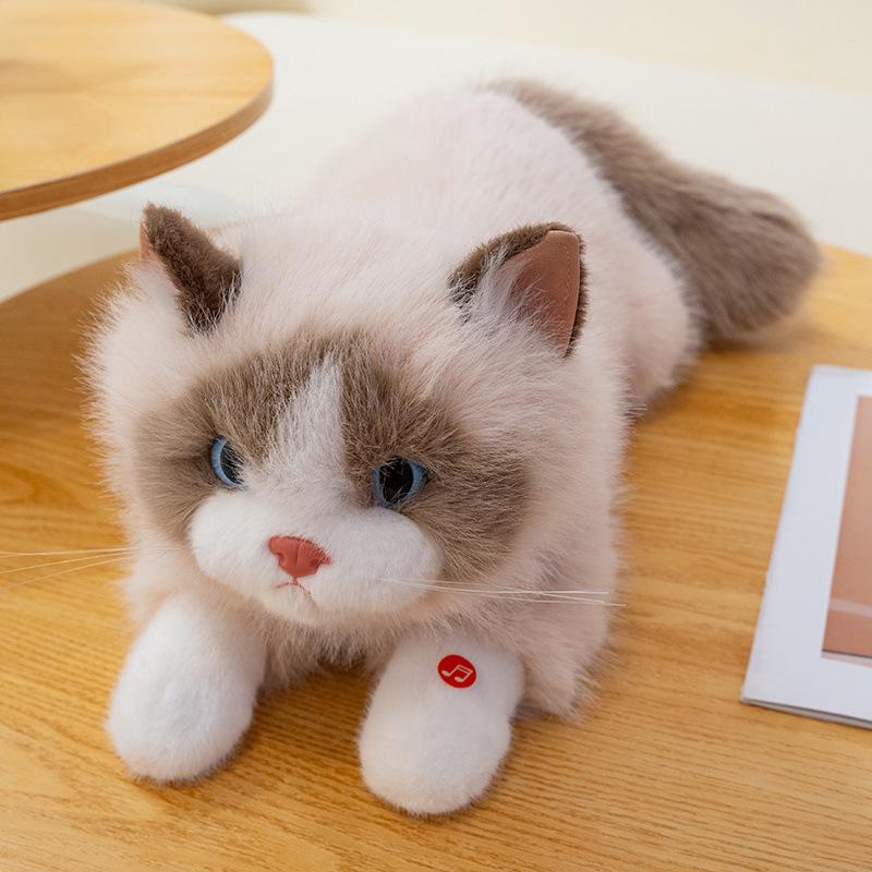 Meowing Cat Plush Backpack with Sound