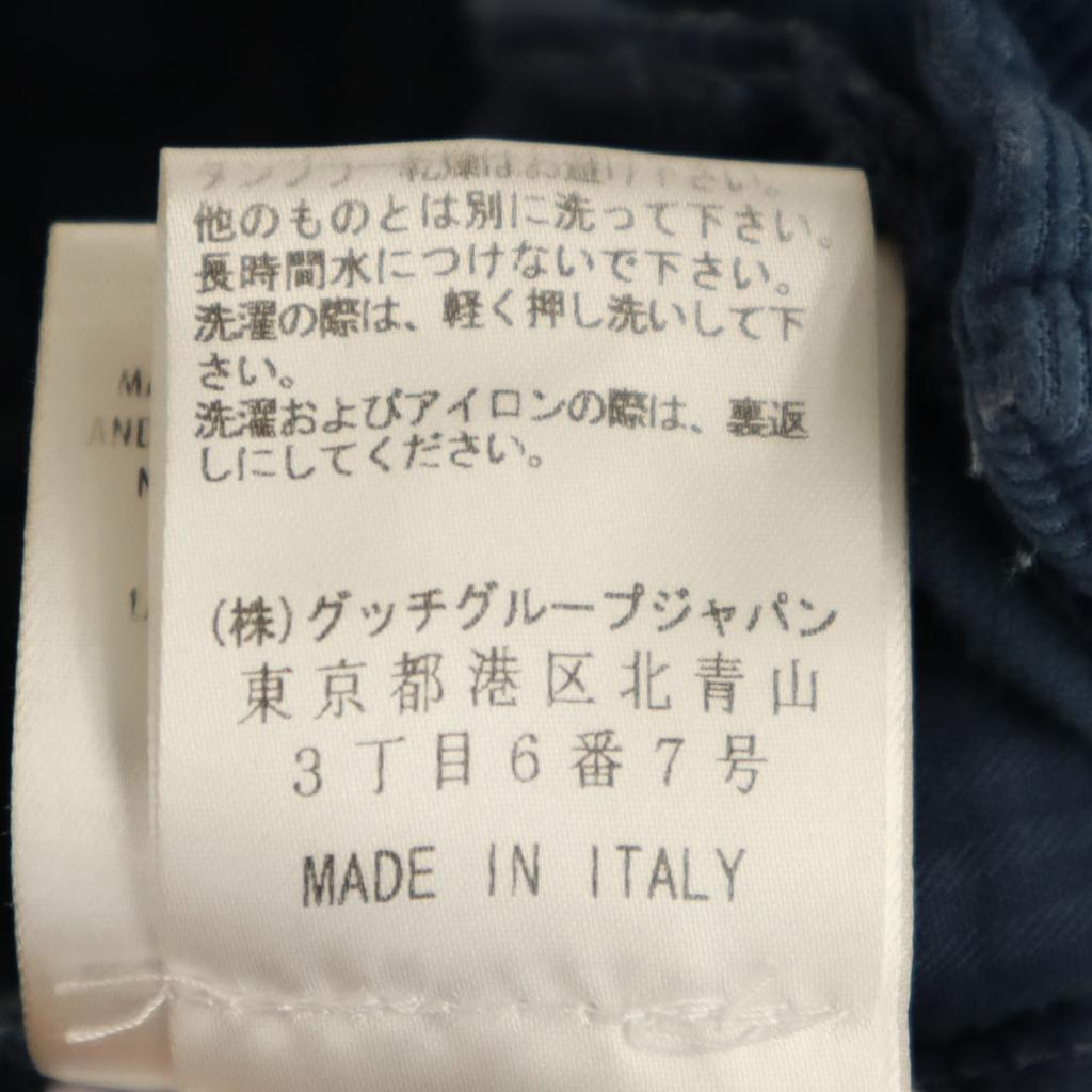 Gucci Made In Italy Corduroy Cargo Pants 44 Navy System Button Fly Men's Used