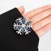 Exquisite Women‘s Brooch Crystal Snowflake Lapel Pins for Men Blue Rhinestone Suit Clothes Badge Luxury Jewelry Accessories