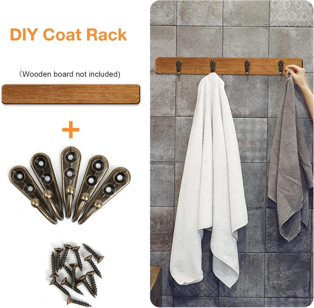 30set Alloy Hooks with Screws Wall Mounted Hanging Hangers for Coat Towel Bags Caps Hook Kitchen Bathroom Storage Rack Holders
