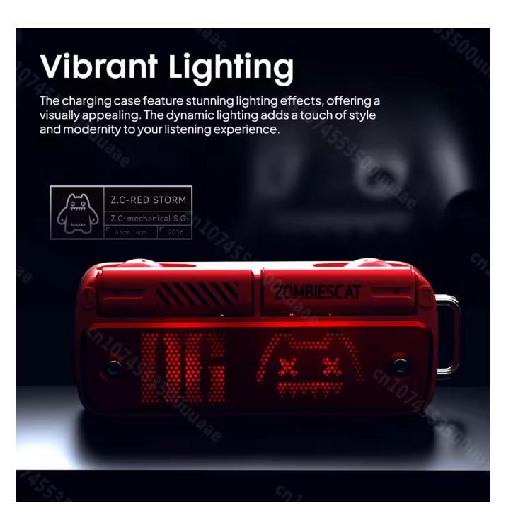 2025 Zombie Cat B8 TWS Wireless Earbuds Necklace Design Bluetooth 5.4 Headphone ENC Calls Noise Reduction Wireless Earphones with Mic