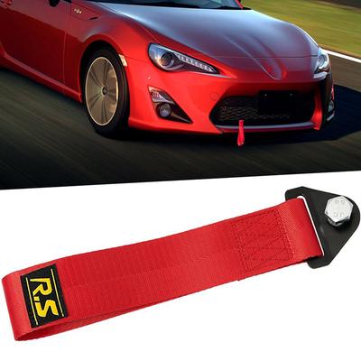Car Tow Strap Towing Rope Belt Heavy Duty Red Tow Rally Hauling Tool Styling