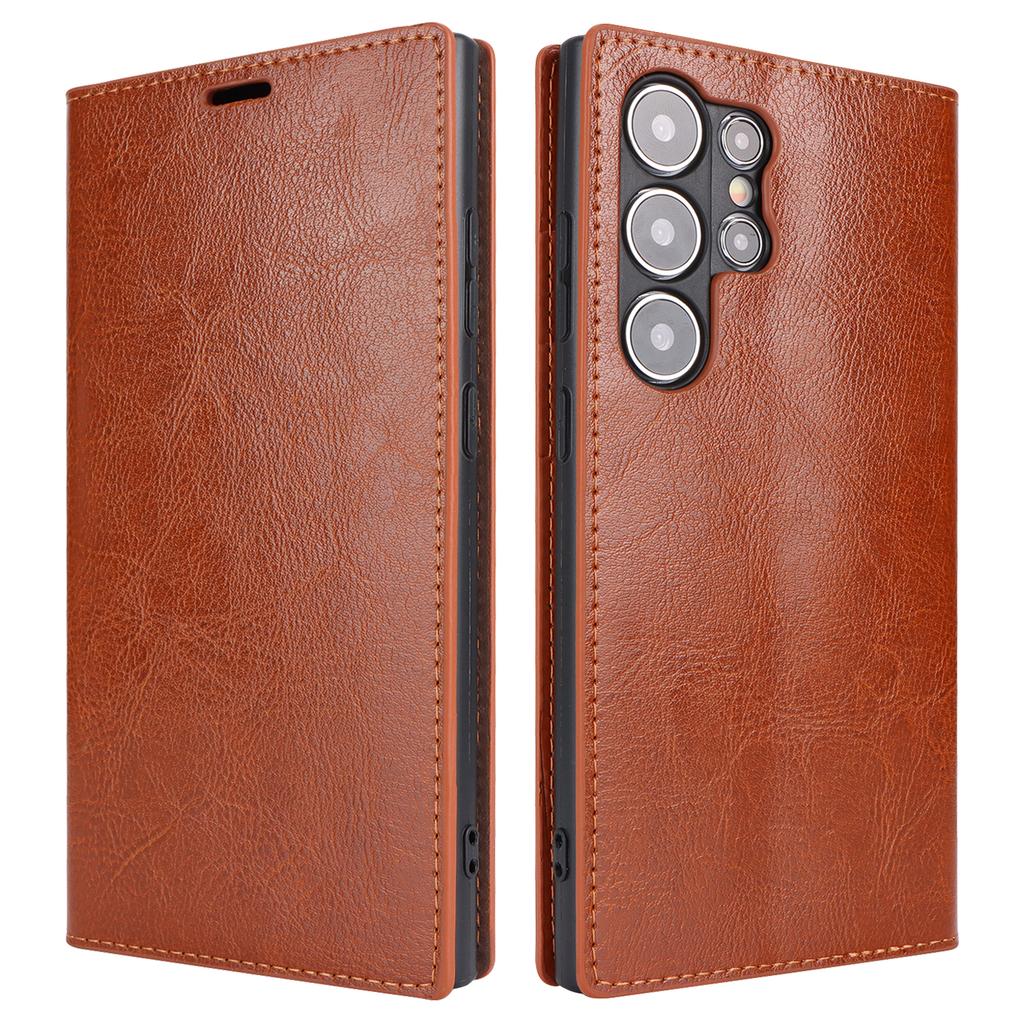 For Samsung Galaxy S24 Ultra Case Crazy Horse Texture Split Leather Phone Cover