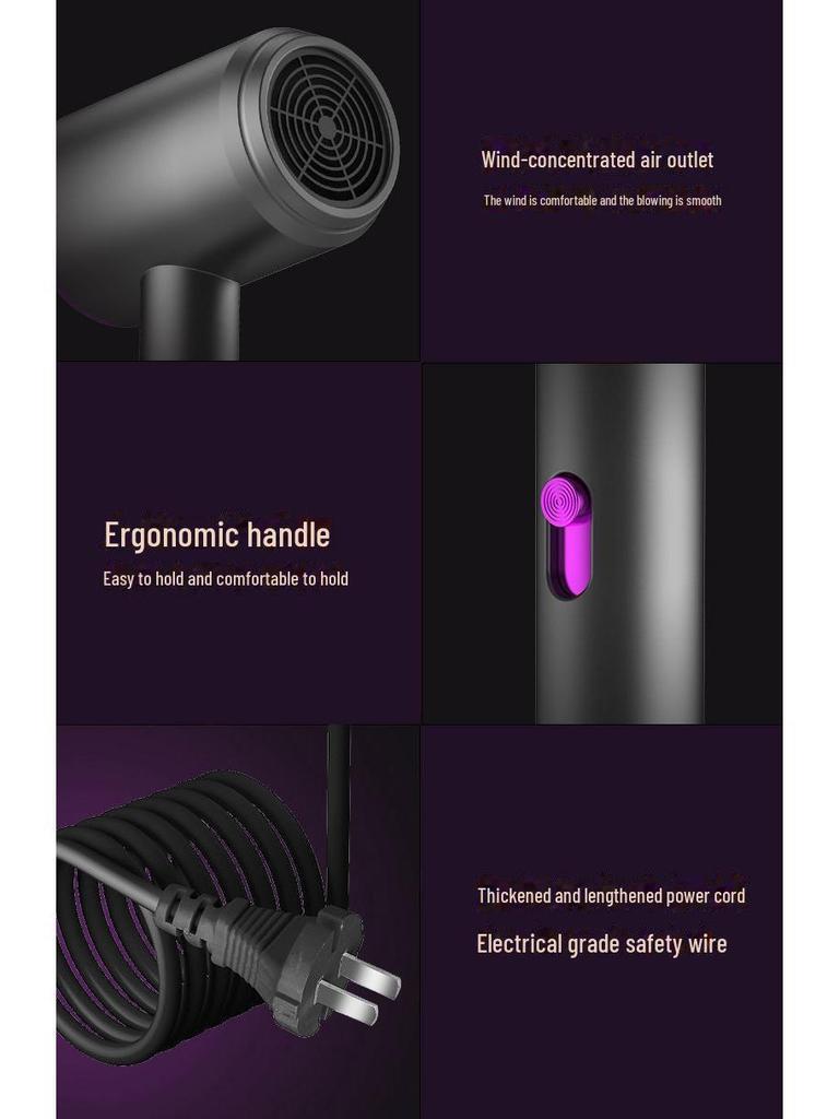 Celebrity Hair Dryer: Powerful Wind, Blue Light, Hot/Cold Dual Temp, Ideal for Home & Student Use