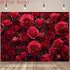 2D Flat Surface Bright Rose-themed Background Fabric Suitable for Wedding Party Event Decoration Polyester Fiber