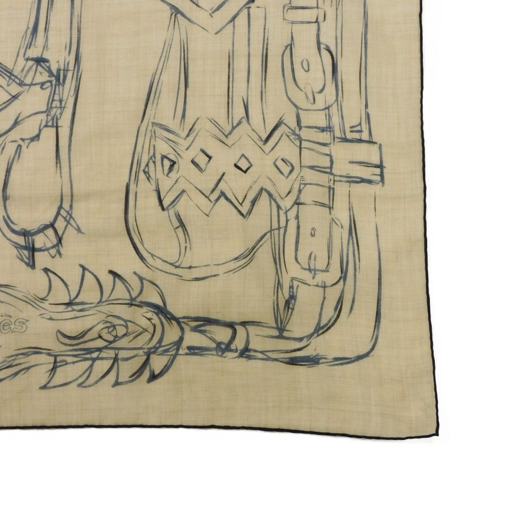 Used 9212 Cashmere Leggings Carre 90 7955 23 Stainless Steel Bridle Sketch Drawing 13768 Beige Cine Unisex from Japan