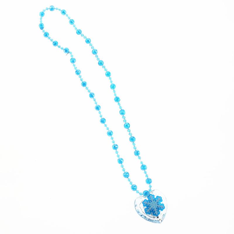 Girls Princess Light Up Necklace Led Flashing Acrylic Beads Pendant Toys Children's Birthday Party Props Pendant Necklace Gift