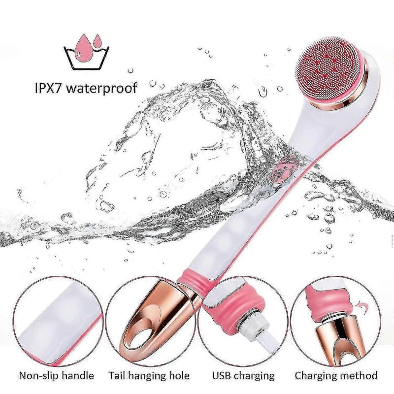 Back Scrubber Shower Exfoliator Electric Back Silicone Dry Brush Body Brush Rechargeable Power Supply Men Women Skin Care Exfoliating Bath Brush