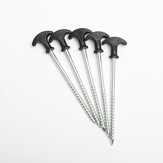Camping Tent Stake Strong Load-bearing Thickened Windproof Galvanized Iron Impact Resistance Camping Garden Canopy Stake for Outdoor